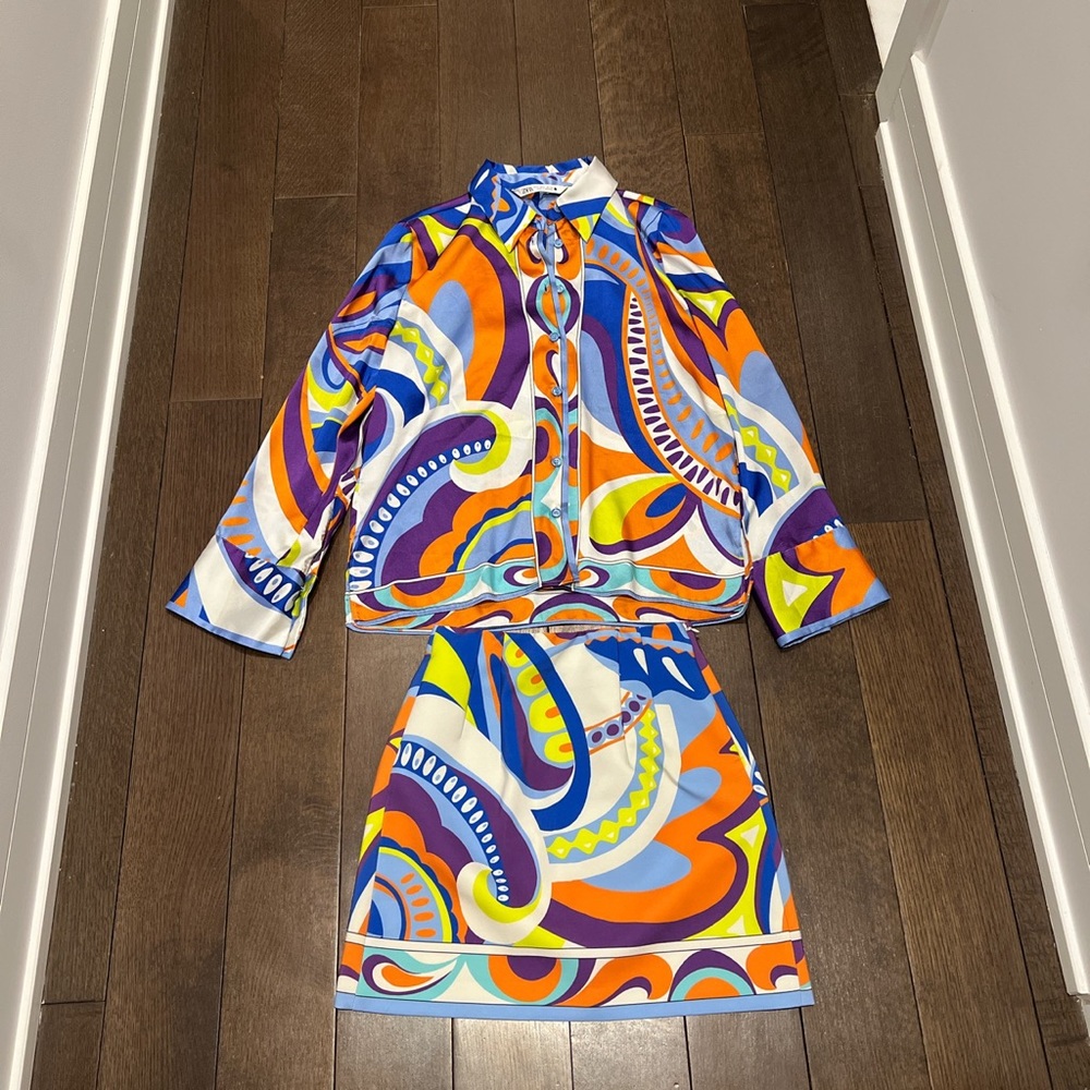 Zara Emilio pucci style printed skirt and top